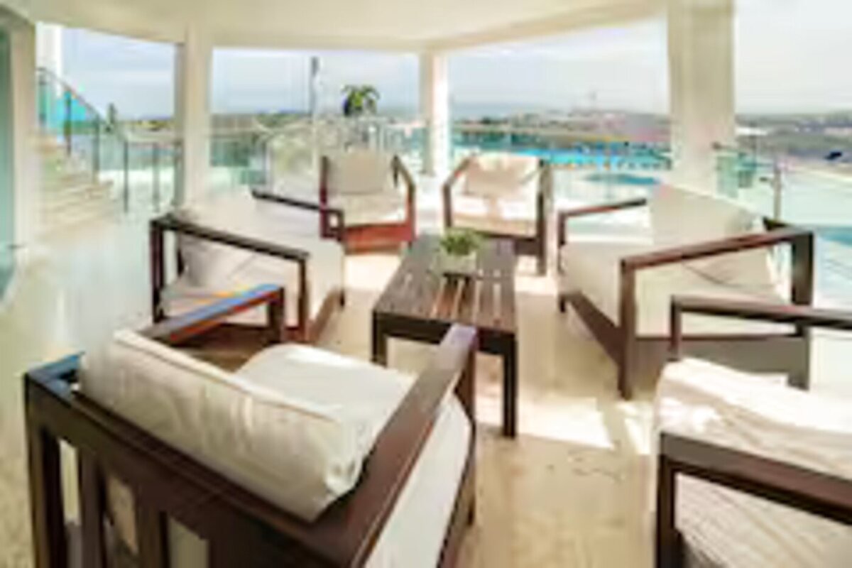Seating area on the rooftop terrace